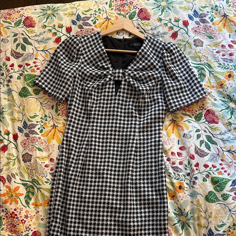 Badgley Mischka Black and White Houndstooth Dress